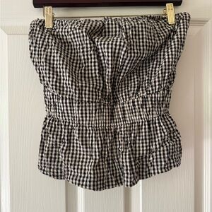 Posse Black and White Gingham Top